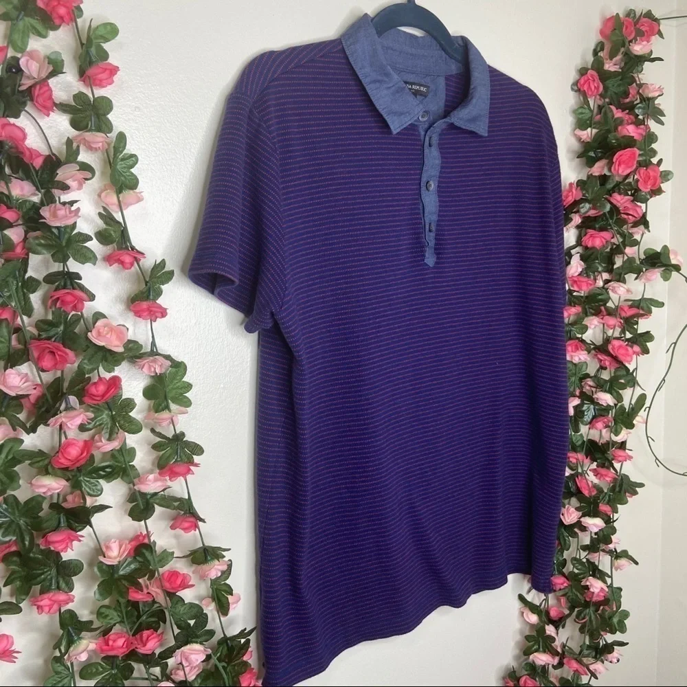 Banana Republic Blue Red Mens Polo Shirt Large